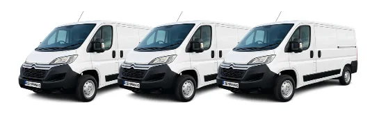 Three Citroën Relay vans