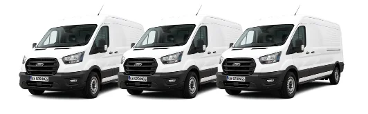 Three Ford Transit vans