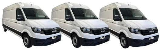 Three MAN TGE vans