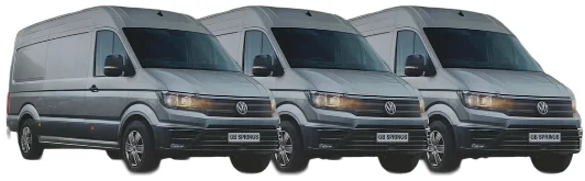 Three Volkswagen Crafter vans